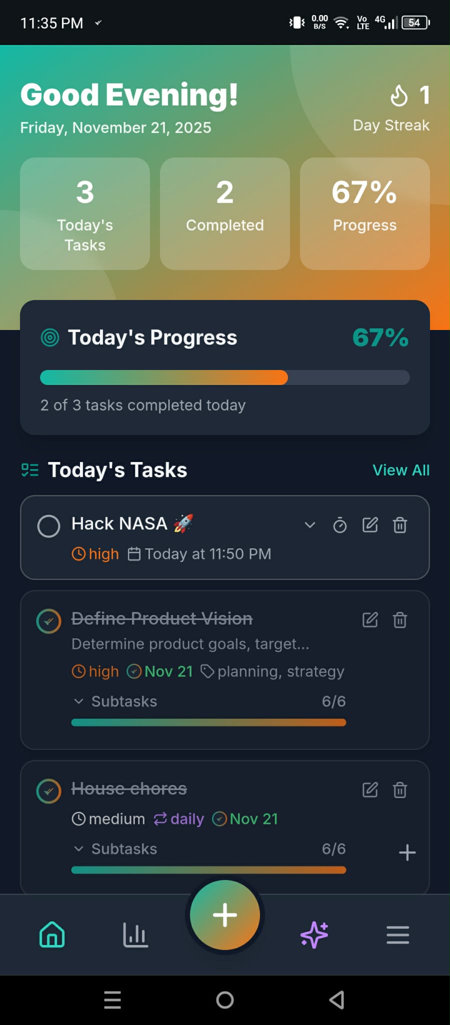 Screenshot of project